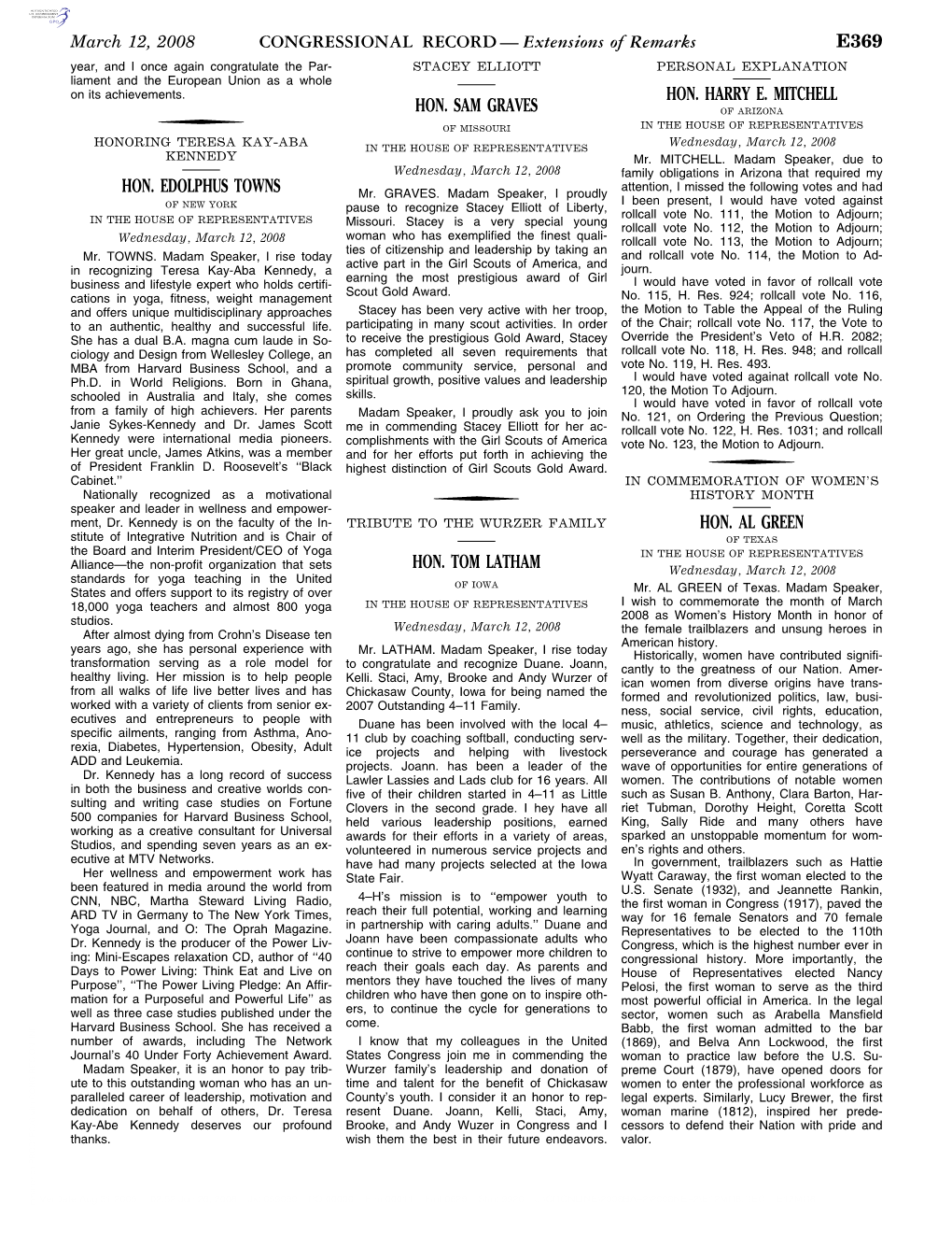 CONGRESSIONAL RECORD— Extensions of Remarks E369 HON
