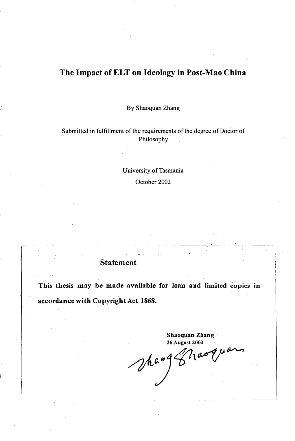 The Impact of ELT on Ideology in Post-Mao China