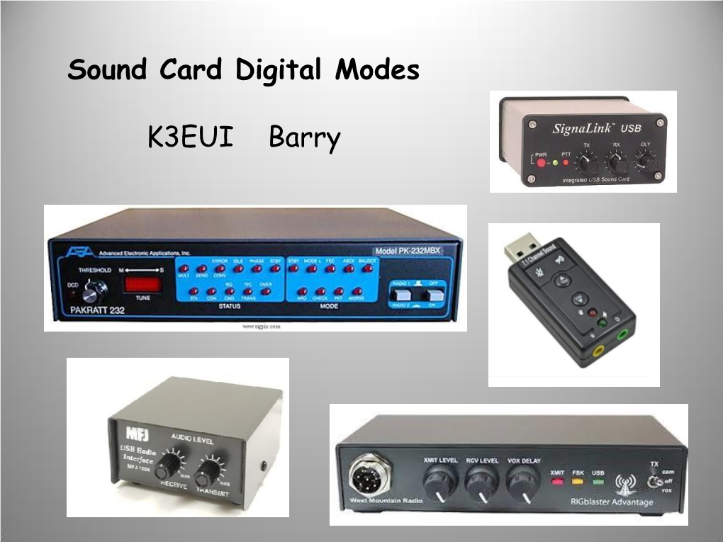 CCAR QUARTERLY MTG April 2015 Overview of NBEMS Modes