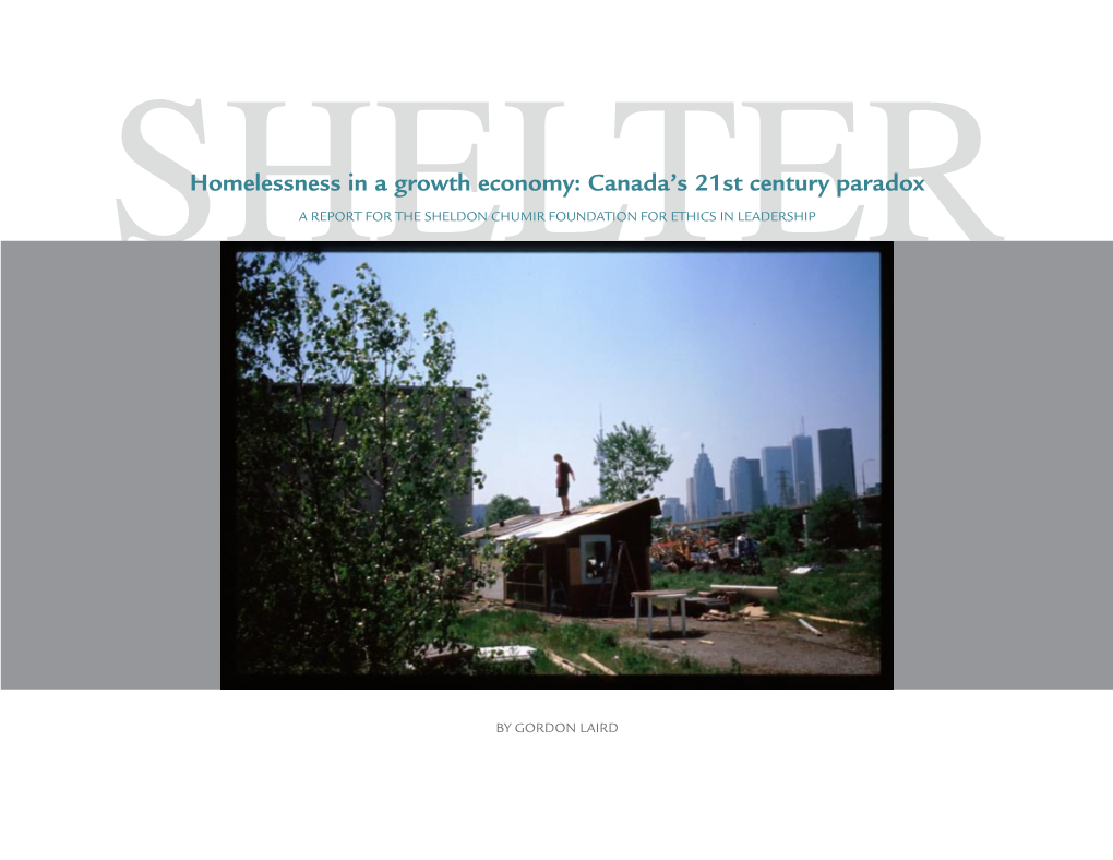 SHELTERA Report for the Sheldon Chumir Foundation for Ethics in Leadership