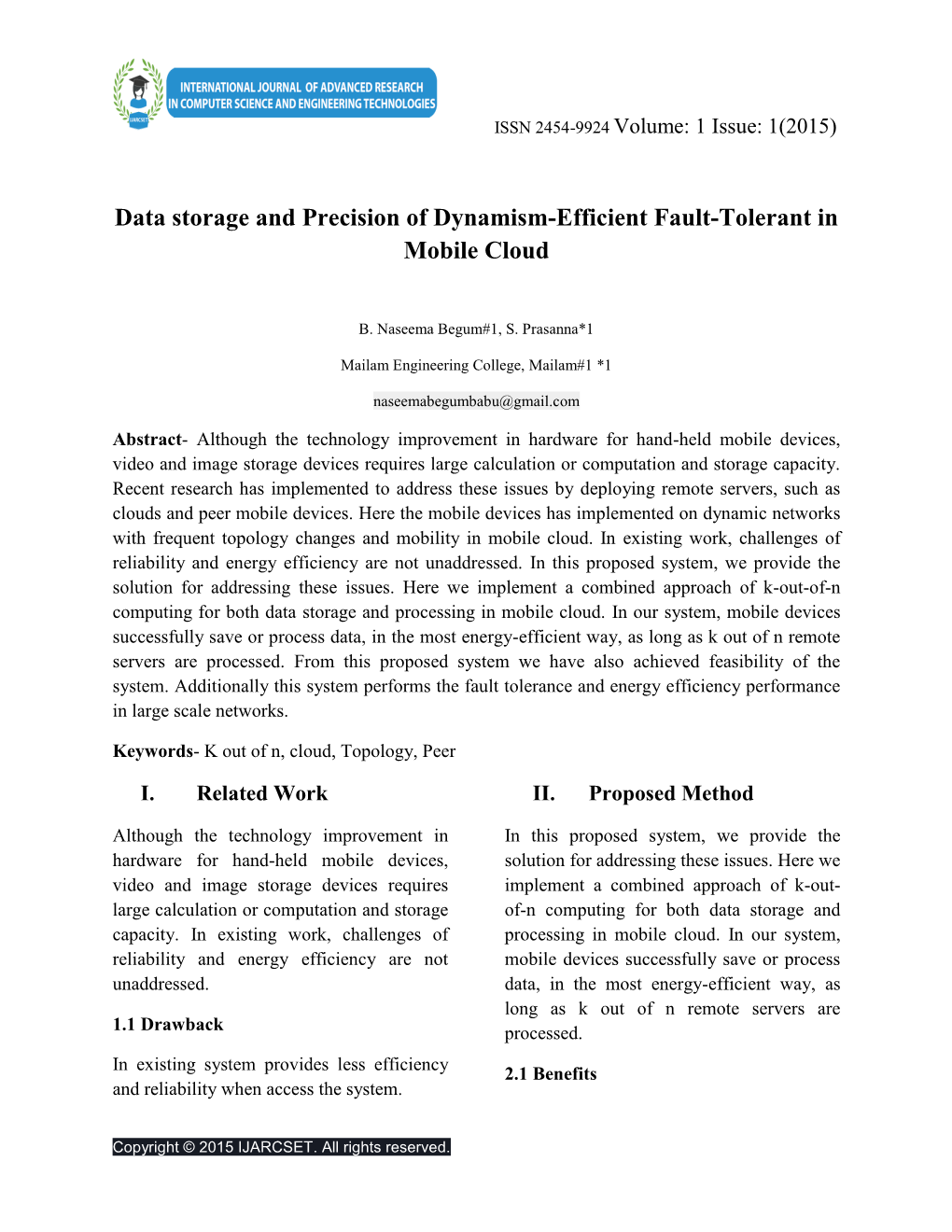 Data Storage and Precision of Dynamism-Efficient Fault-Tolerant in Mobile Cloud