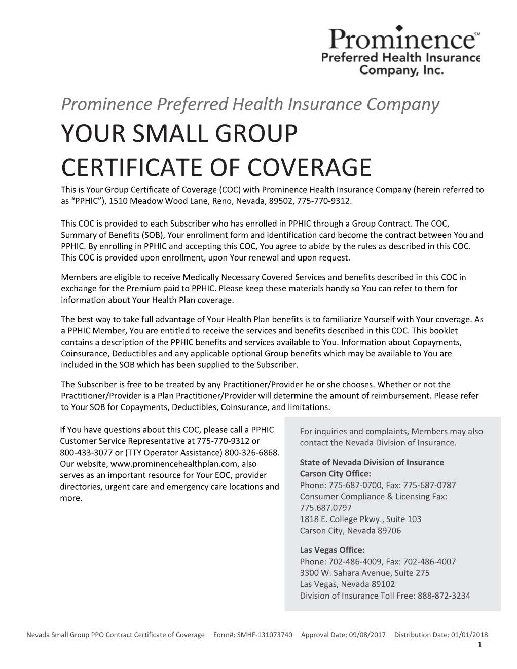 Prominence Preferred Health Insurance Company