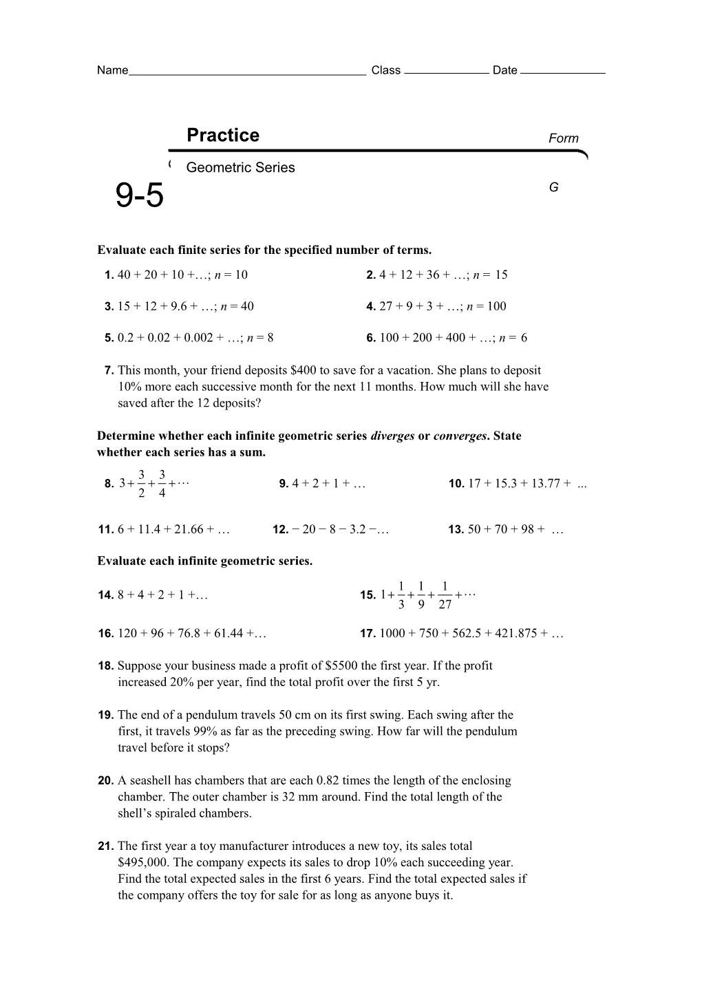 Geometric Series