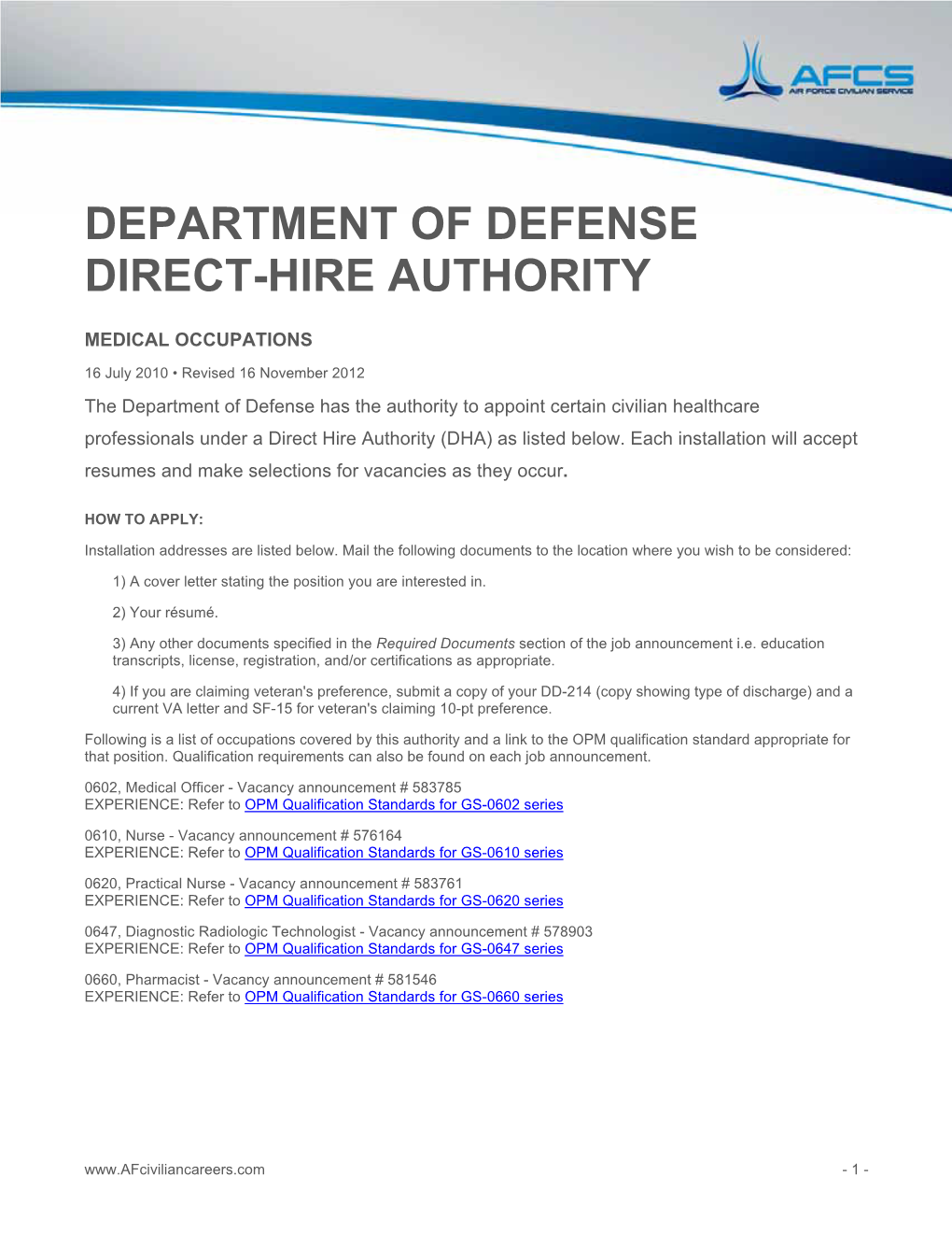 Department of Defense Direct-Hire Authority