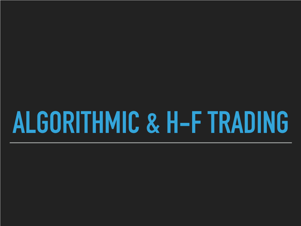 Algorithmic Trading