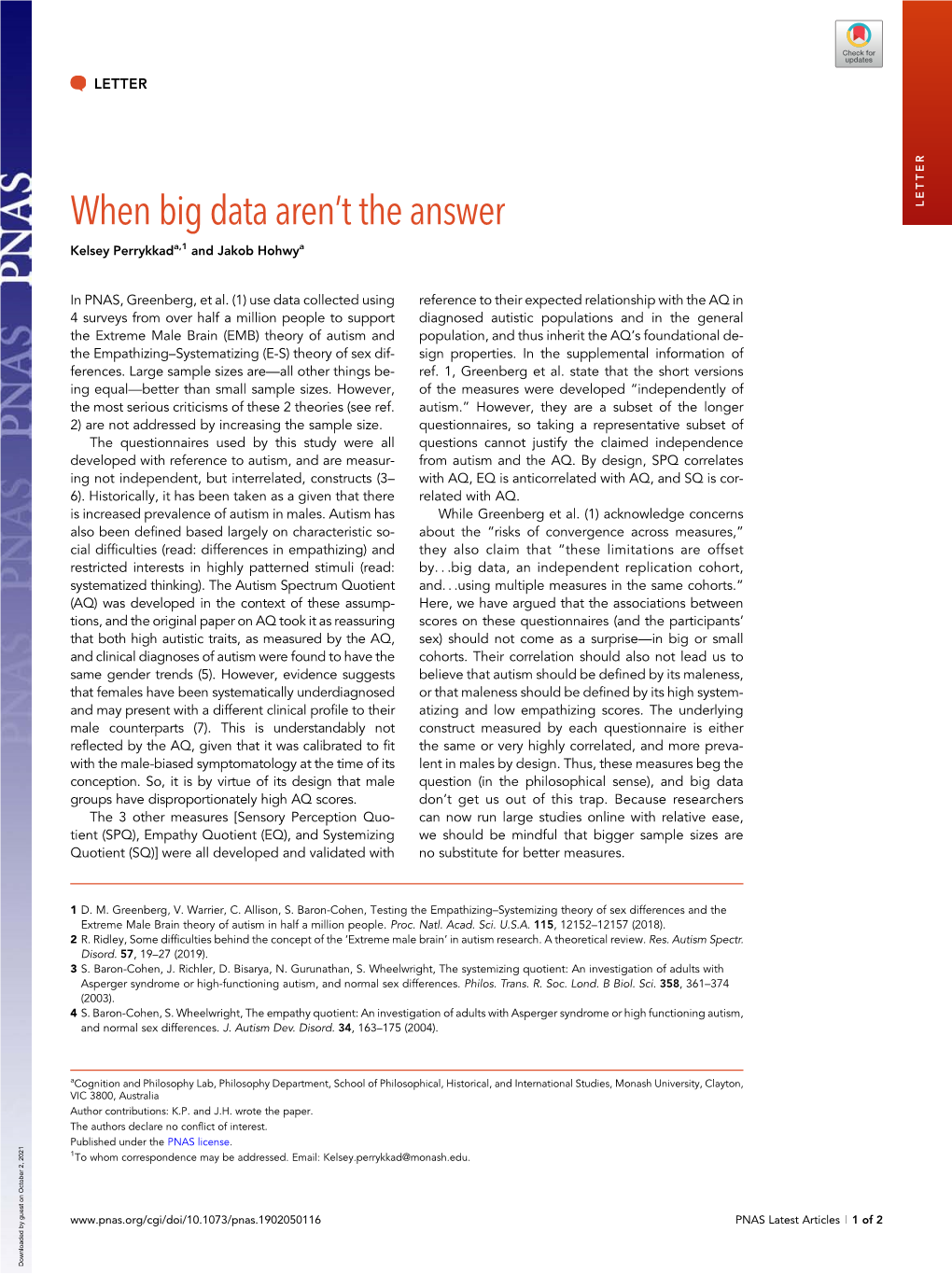 When Big Data Aren't the Answer