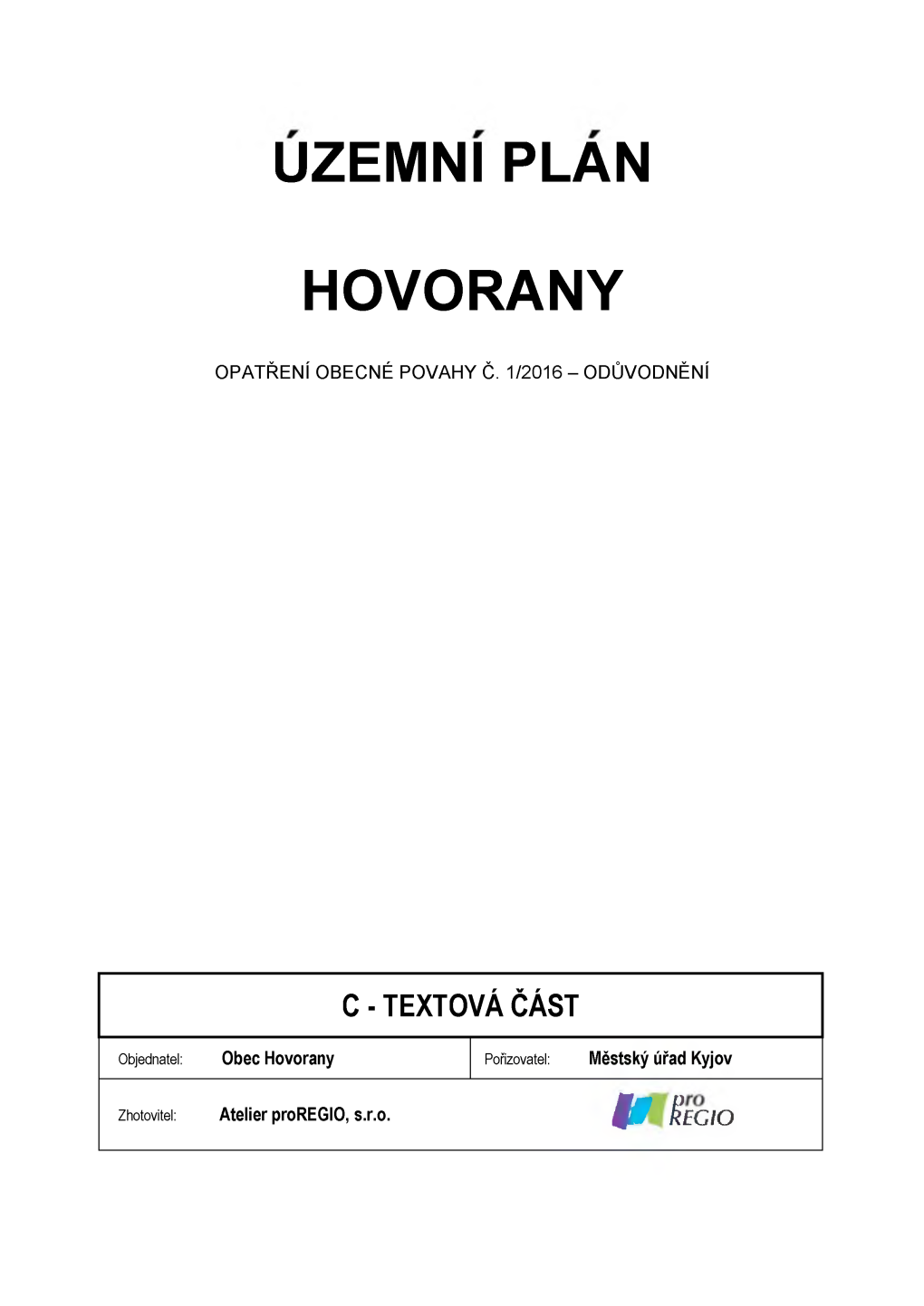 Uzemni Plan Hovorany