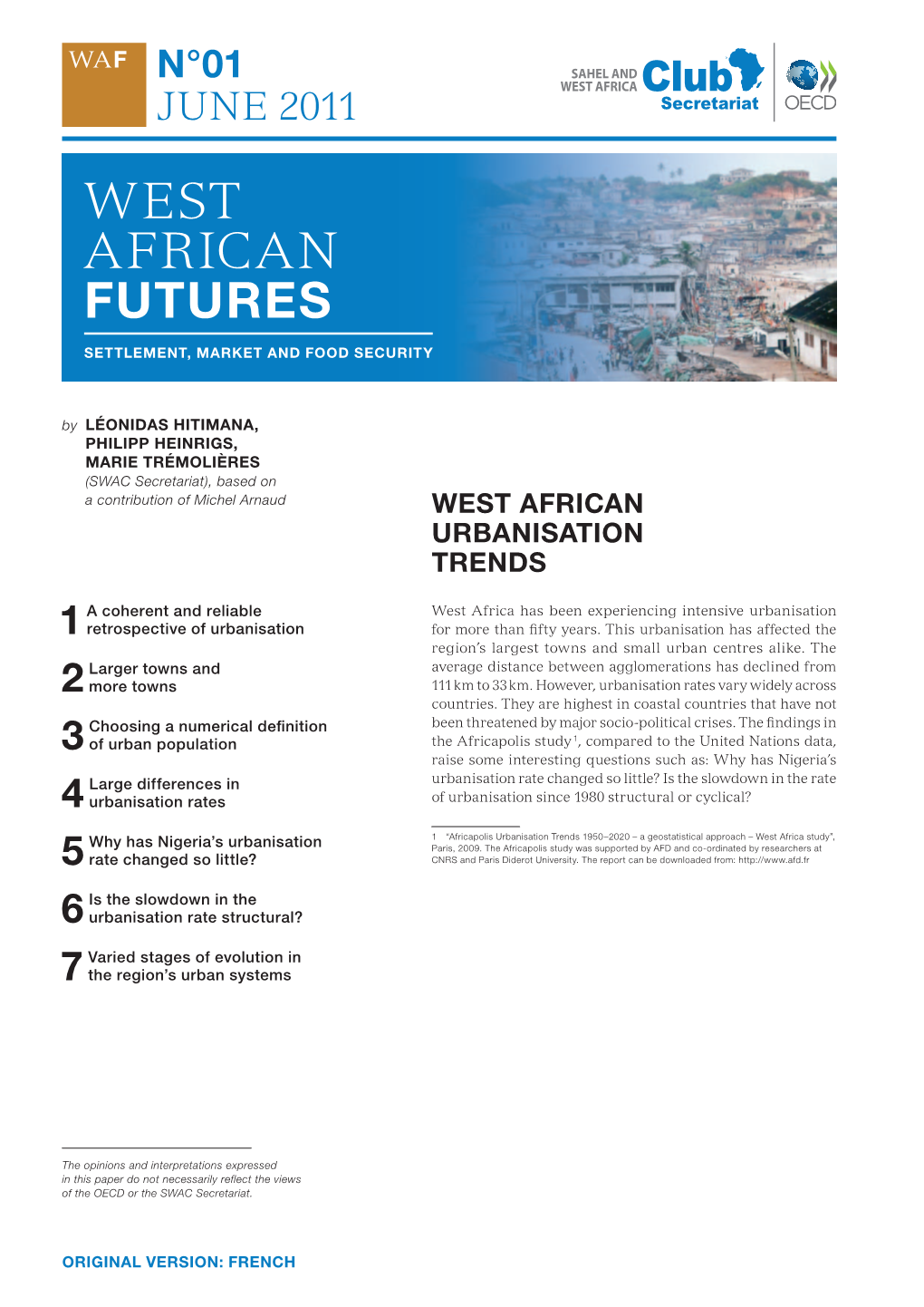 West African Urbanisation Trends