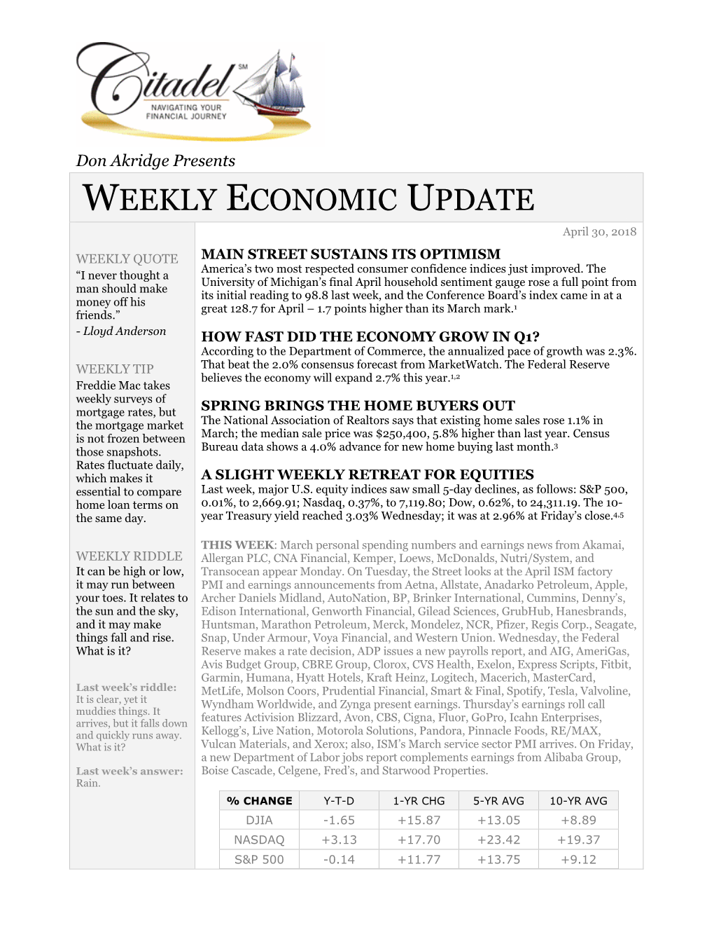 Weekly Economic Update