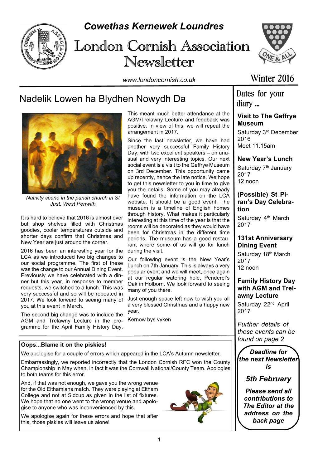 London Cornish Newsletter