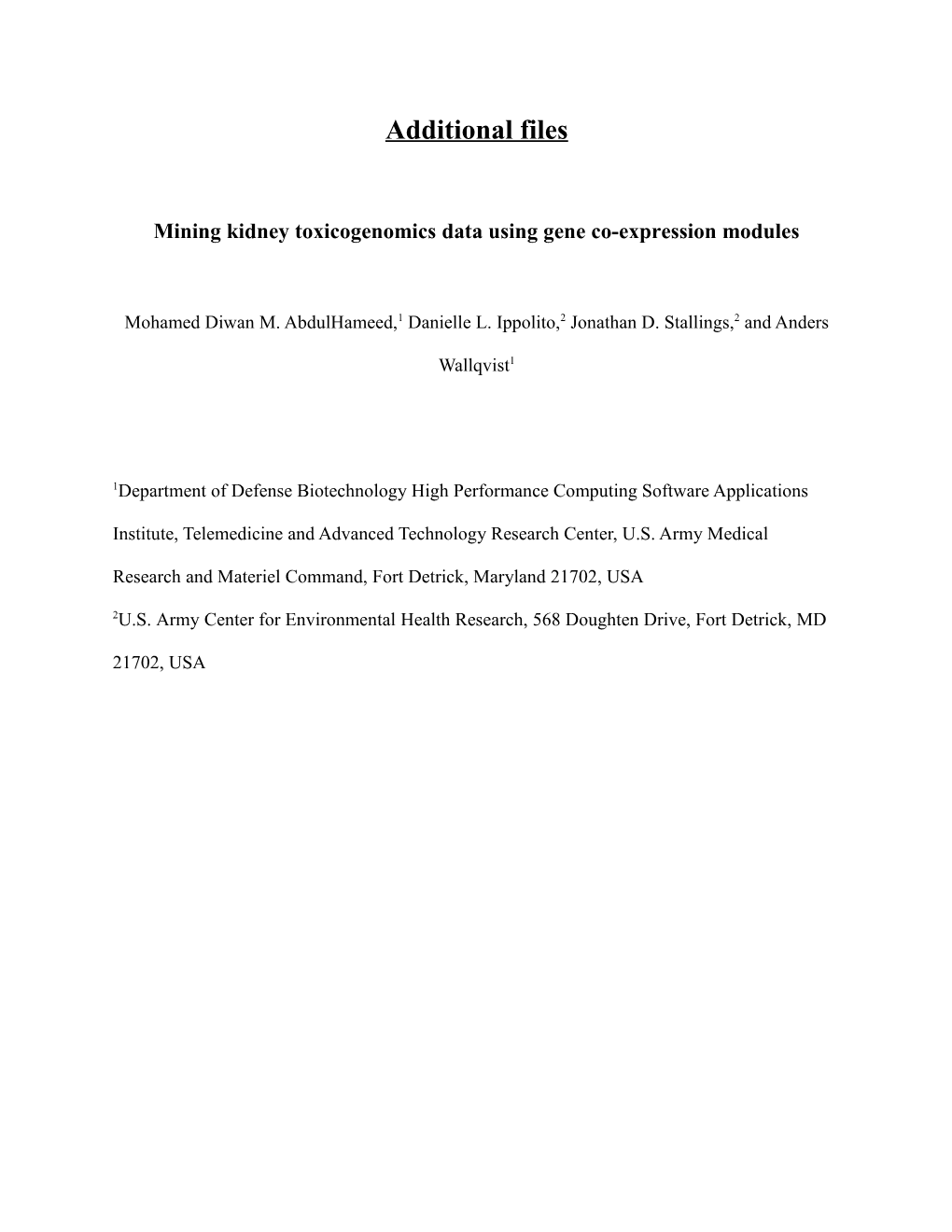 Mining Kidney Toxicogenomics Data Using Gene Co-Expression Modules