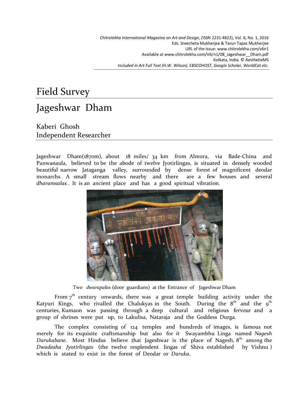 Field Survey Jageshwar Dham