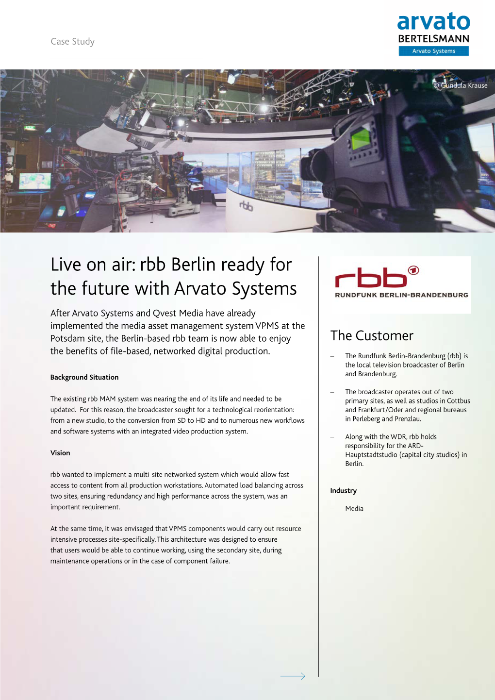 Live on Air: Rbb Berlin Ready for the Future with Arvato Systems