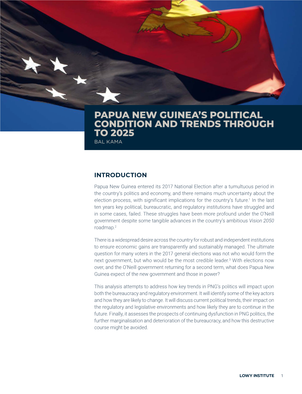 Papua New Guinea's Political Condition and Trends Through to 2025