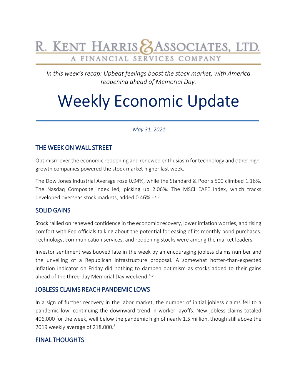 Weekly Economic Update