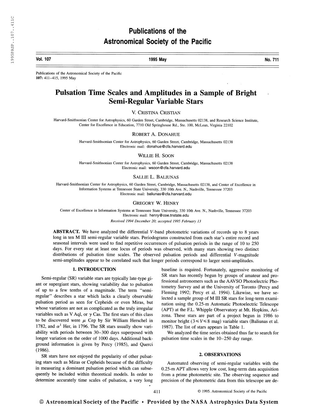 Publications of the Astronomical Society of the Pacific Vol. 107 1995