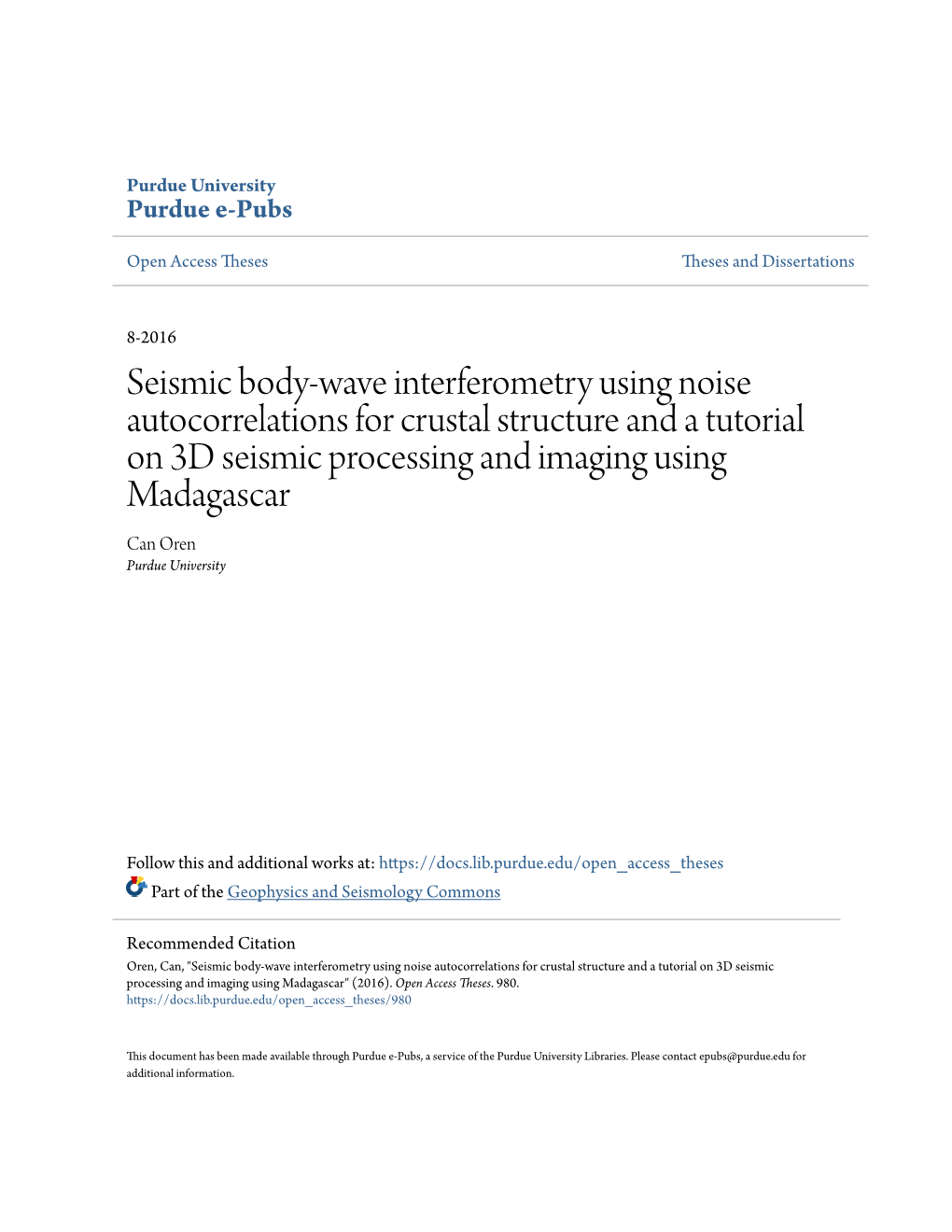 Seismic Body-Wave Interferometry Using Noise Autocorrelations For