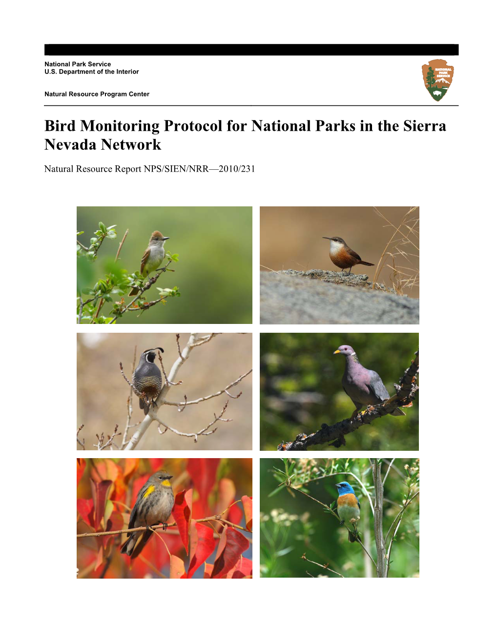 Bird Monitoring Protocol for National Parks in the Sierra Nevada Network