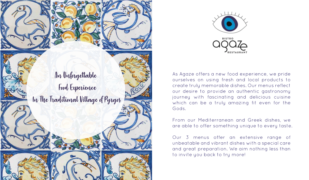 Agaze Group Menu 2021