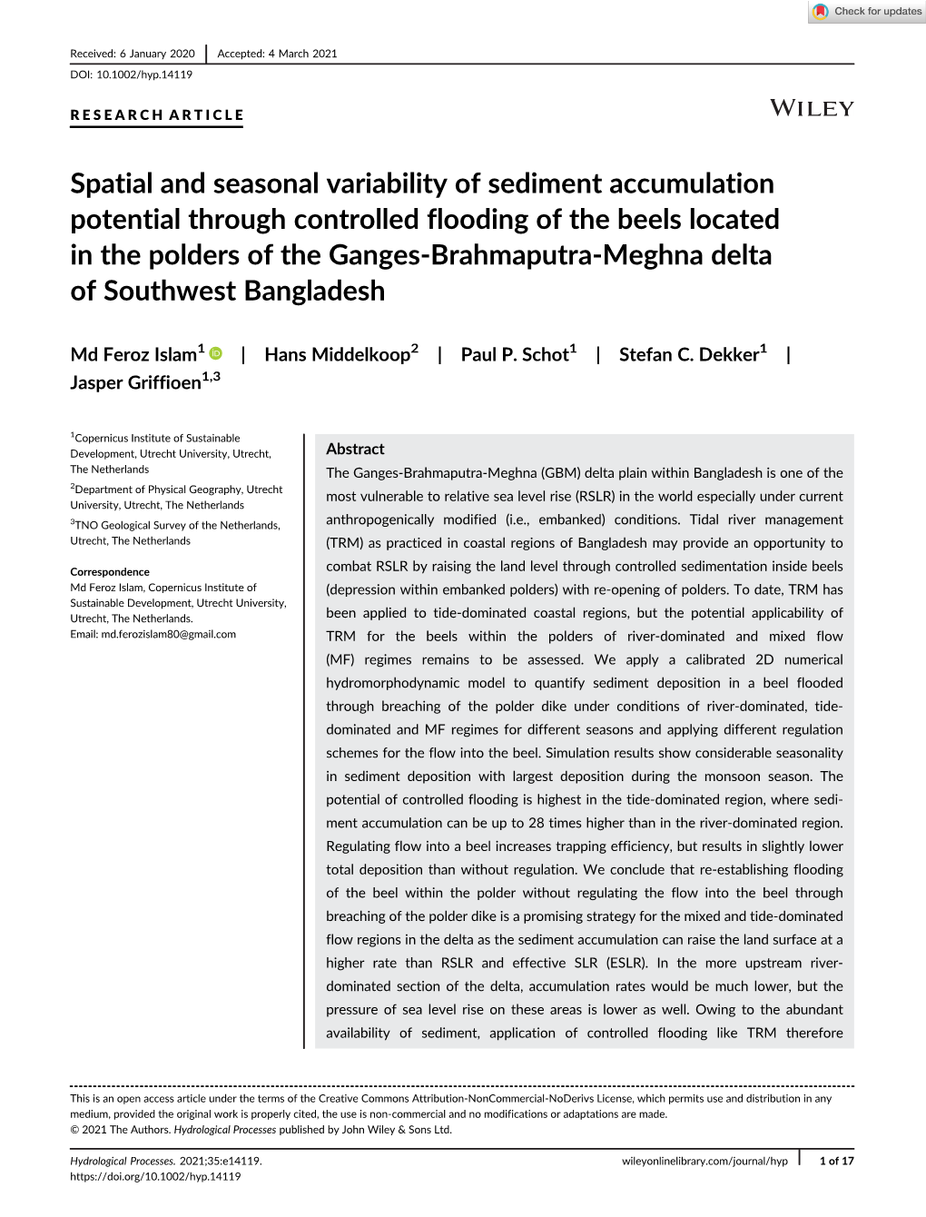 Spatial and Seasonal Variability of Sediment Accumulation Potential