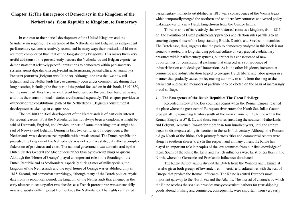 Chapter 12:The Emergence of Democracy in the Kingdom of The