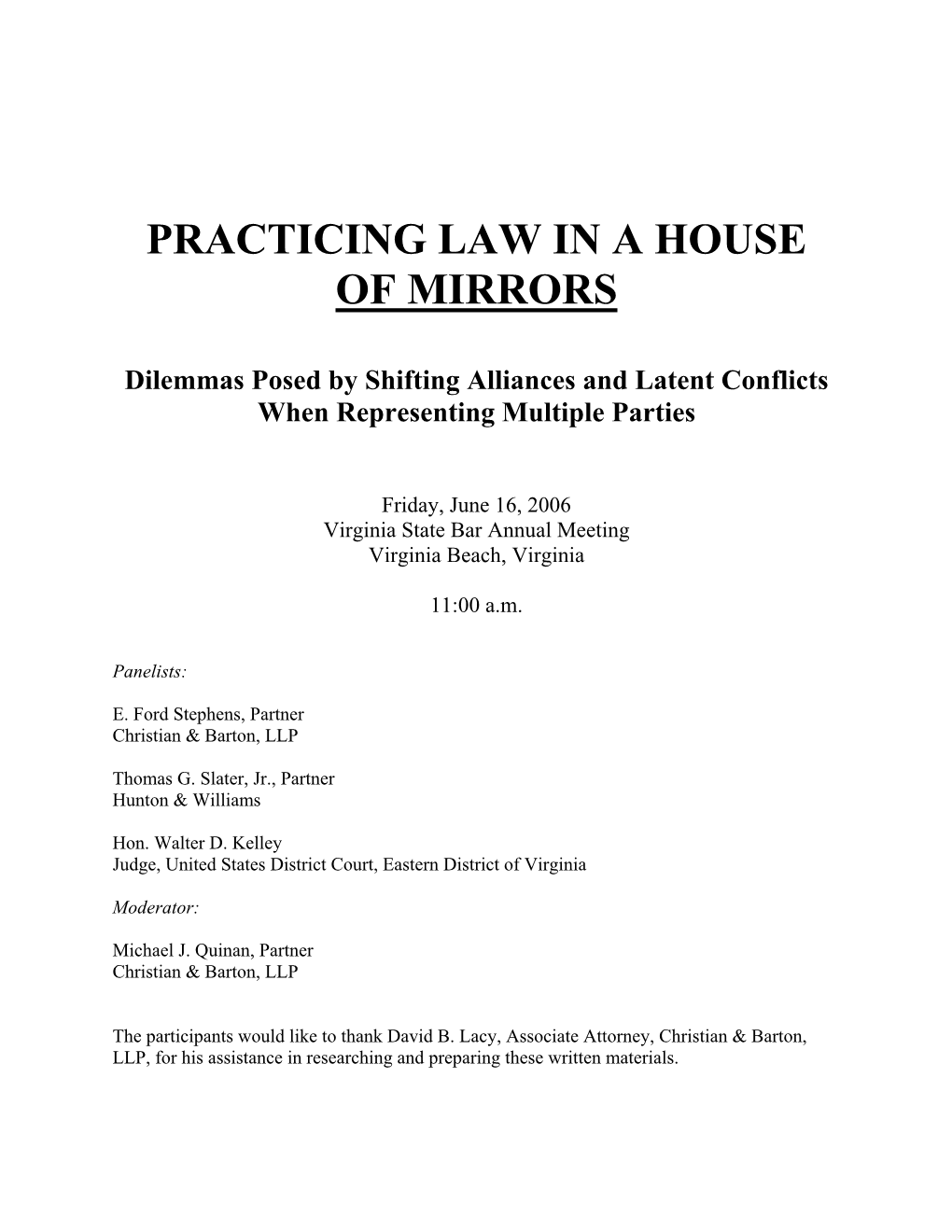 Practicing Law in a House of Mirrors