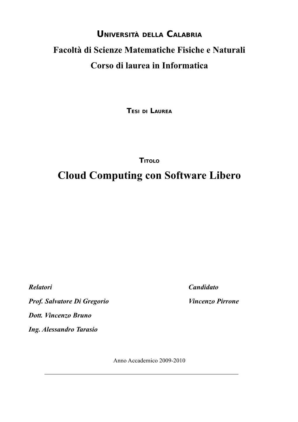 Cloud Computing Con Software Libero