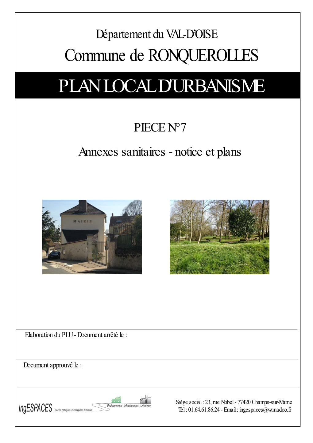 Commune De RONQUEROLLES PLAN LOCAL D'urbanisme