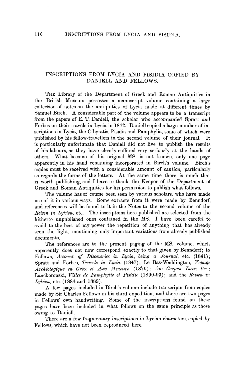 116 Inscriptions from Lycta and Pisidia. Inscriptions