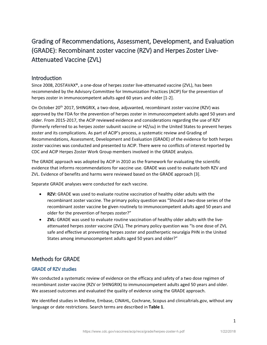 RZV) and Herpes Zoster Live-Attenuated Vaccine (ZVL