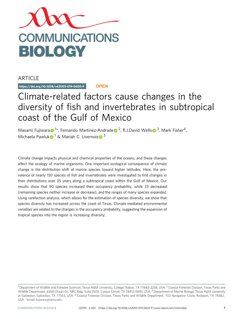 Climate-Related Factors Cause Changes in the Diversity of Fish And