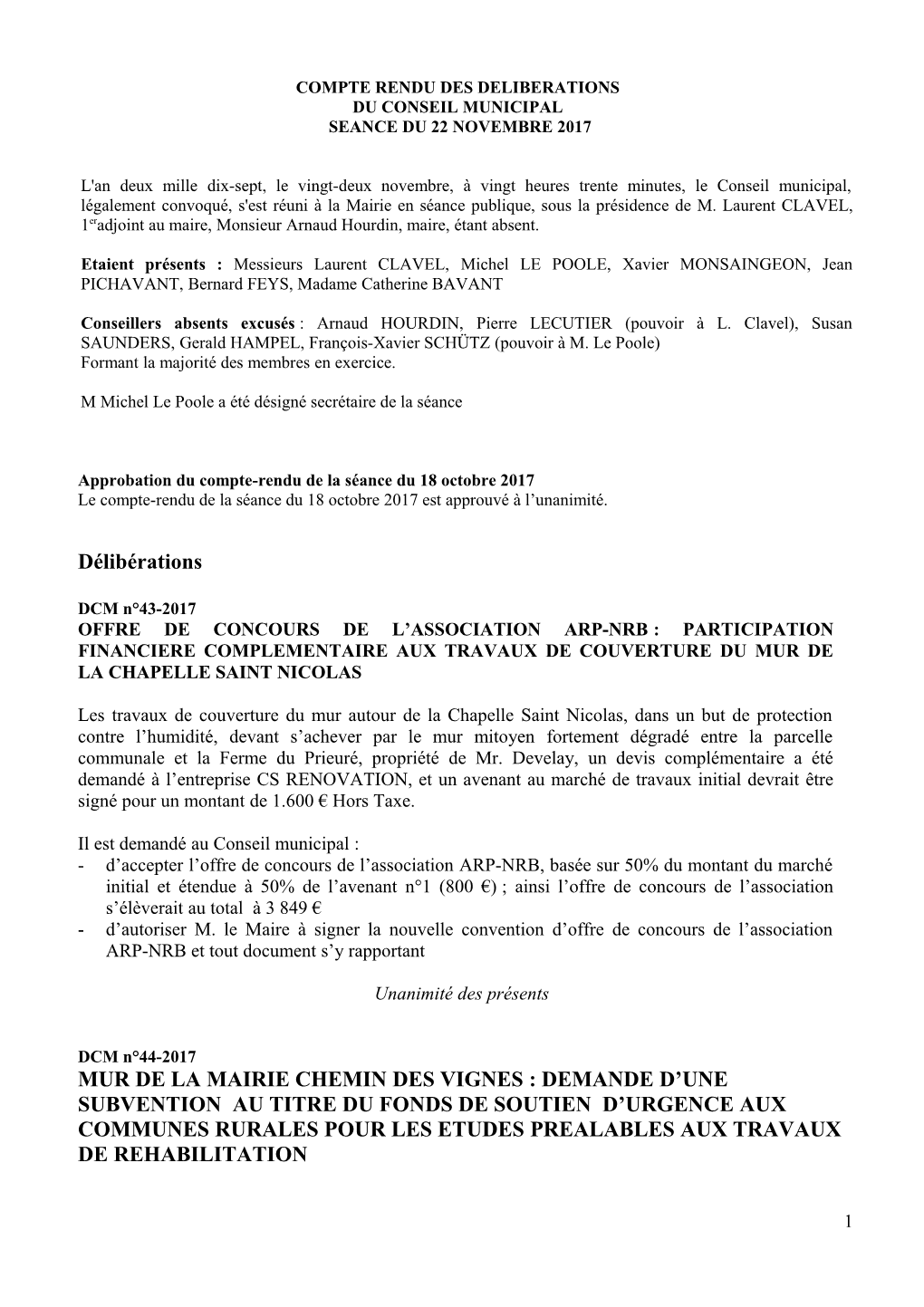 Compte-Rendu Conseil Municipal