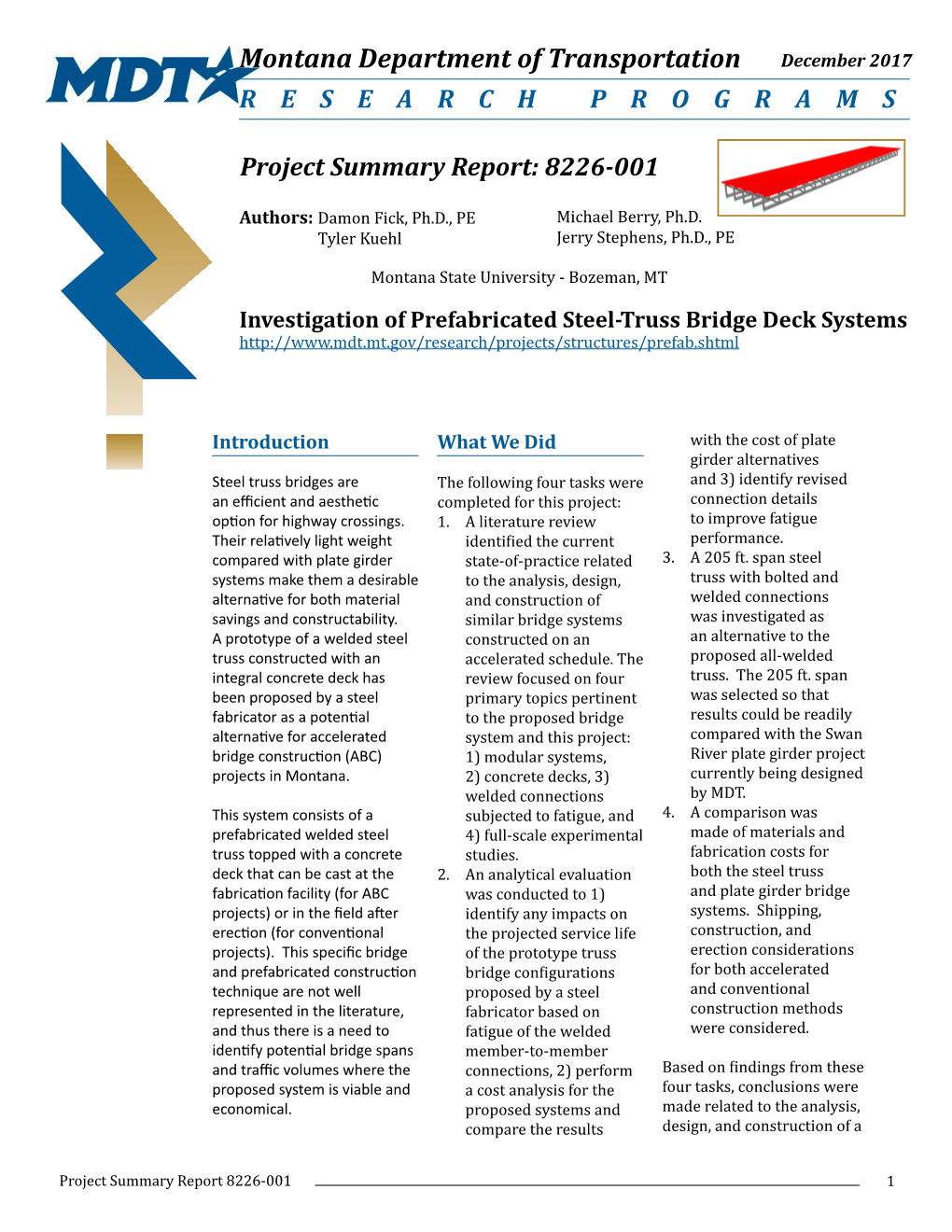 Investigation of Prefabricated Steel-Truss Bridge Deck Systems