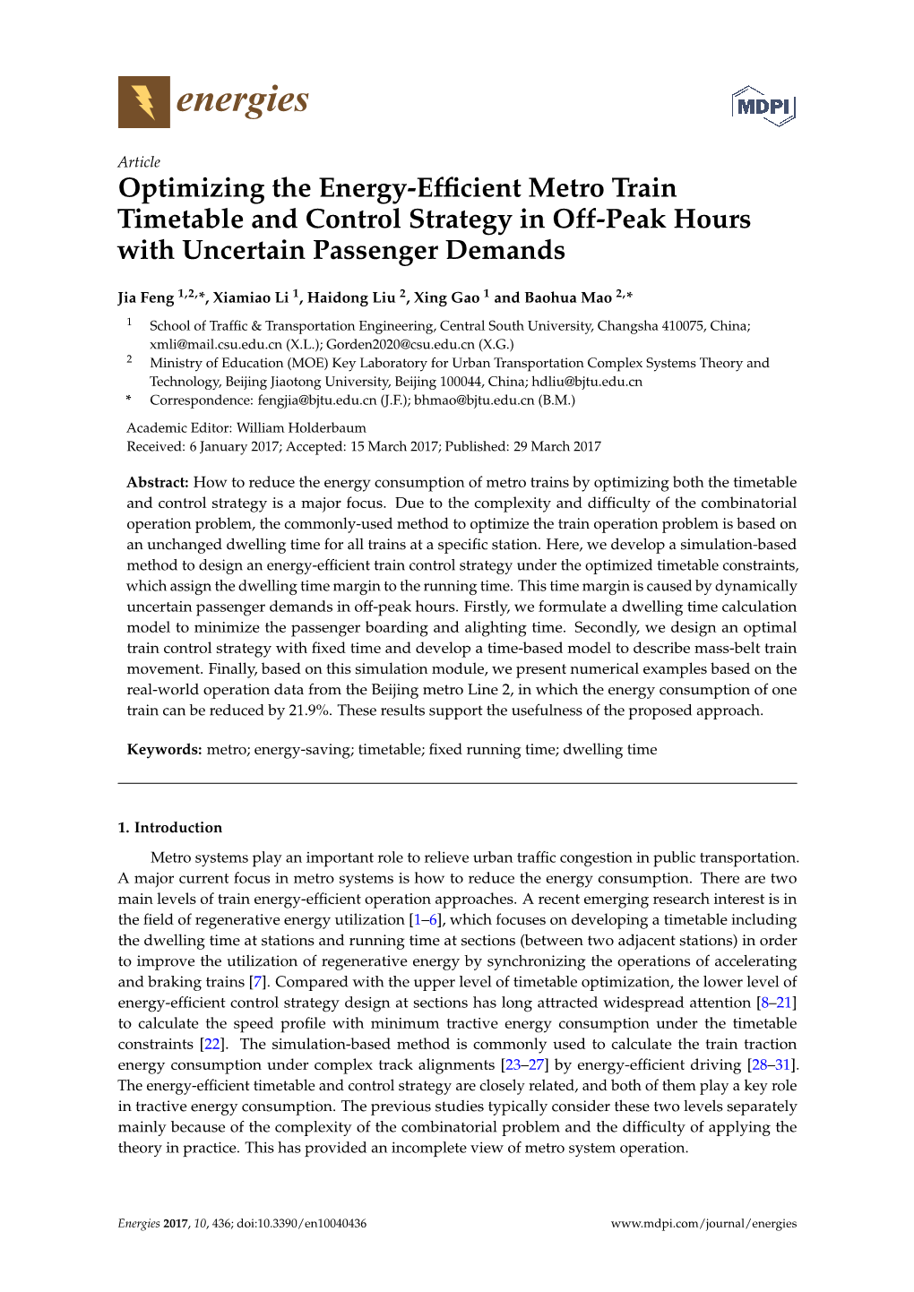 Optimizing the Energy-Efficient Metro Train Timetable and Control Strategy in Off-Peak Hours with Uncertain Passenger Demands