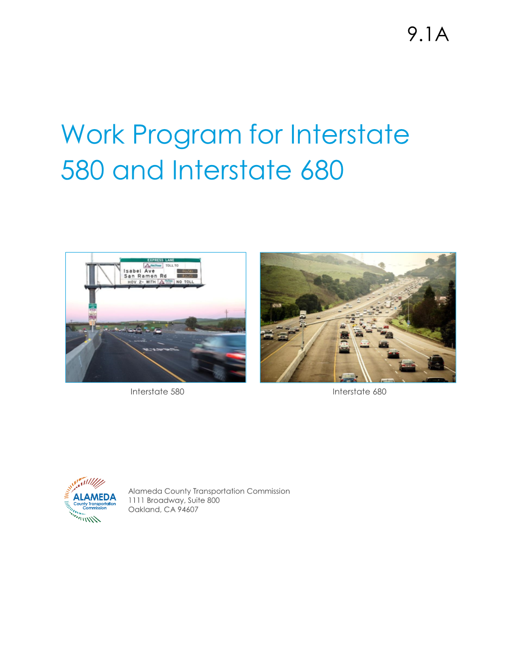 Work Program for Interstate 580 and Interstate 680