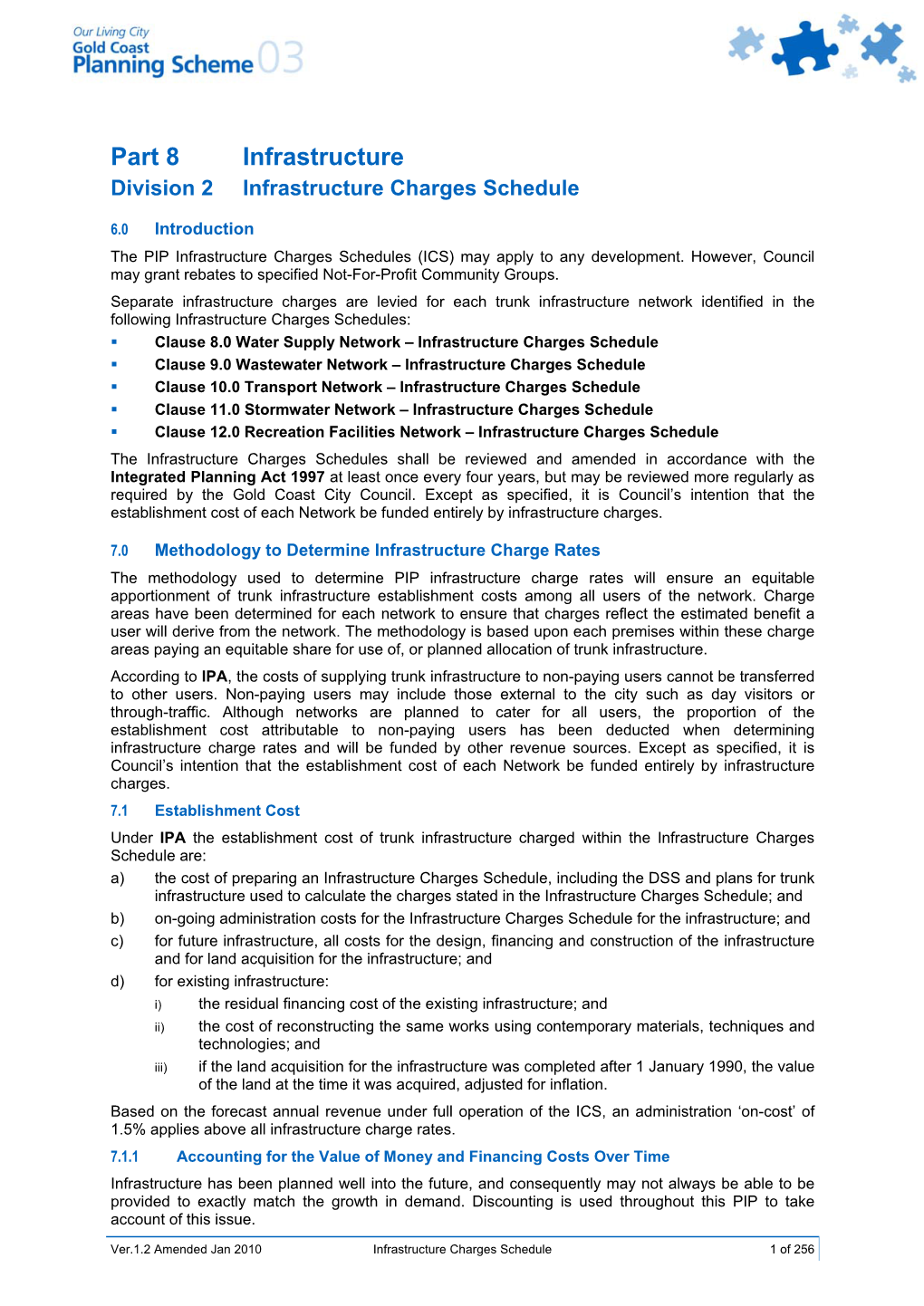 Infrastructure Charges Schedule