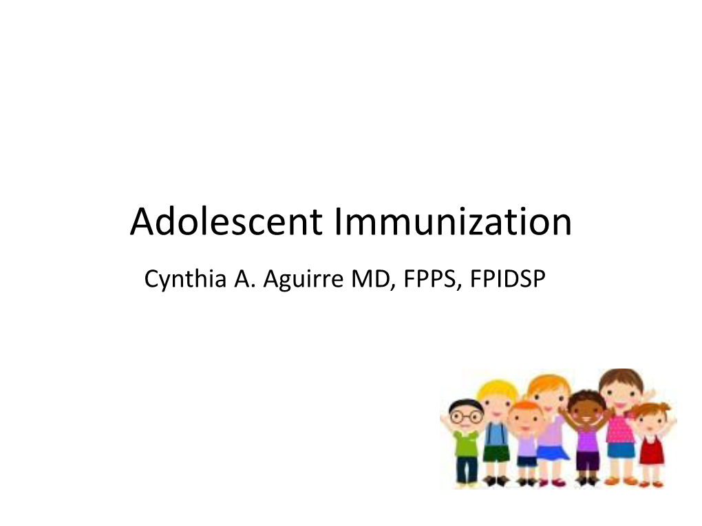 Vaccination in the Adolescents