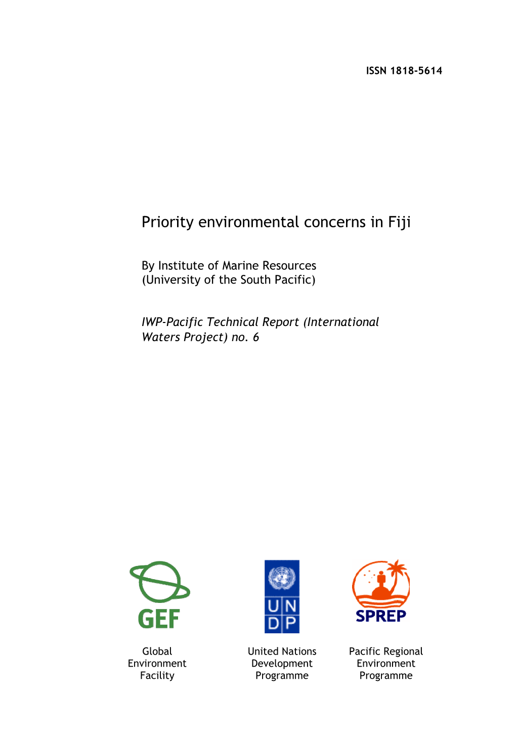 Priority Environmental Concerns in Fiji