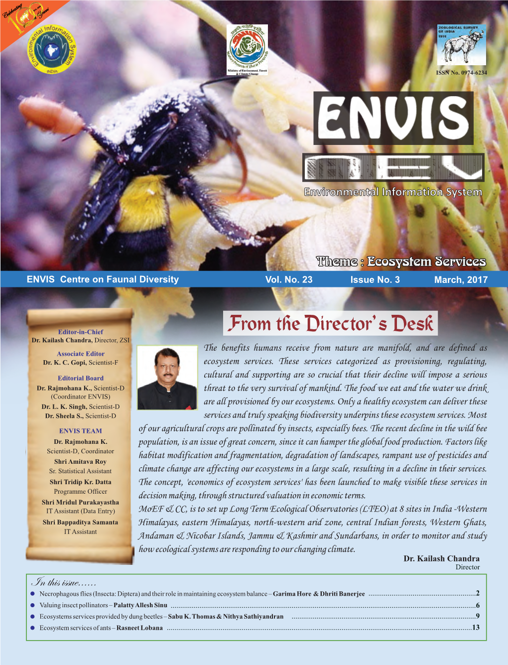 ENVIS Newsletter Ecosystem Services