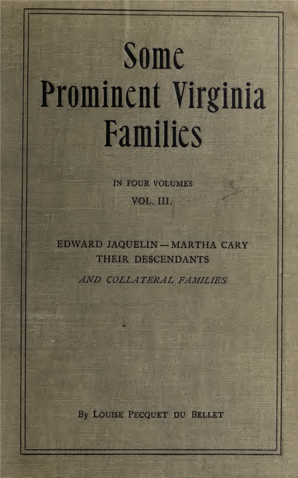 Some Prominent Virginia Families