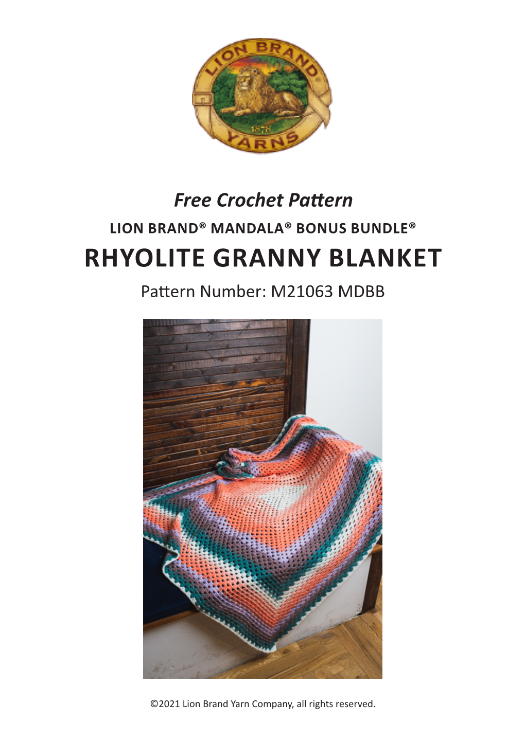 RHYOLITE GRANNY BLANKET Pattern Number: M21063 MDBB