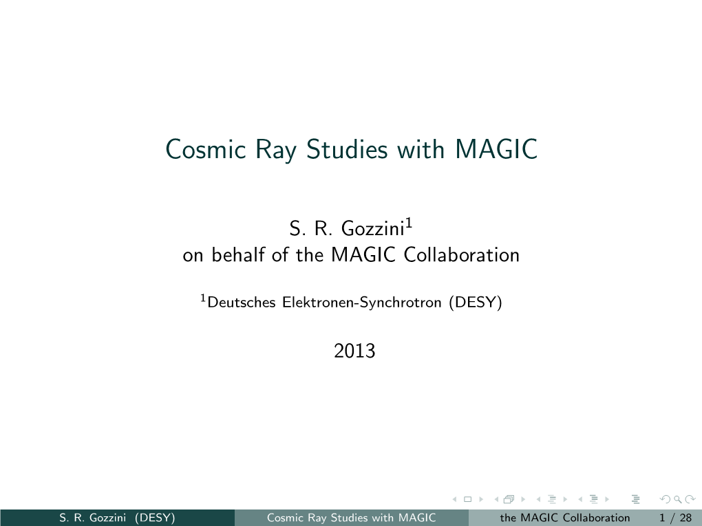 Cosmic Ray Studies with MAGIC