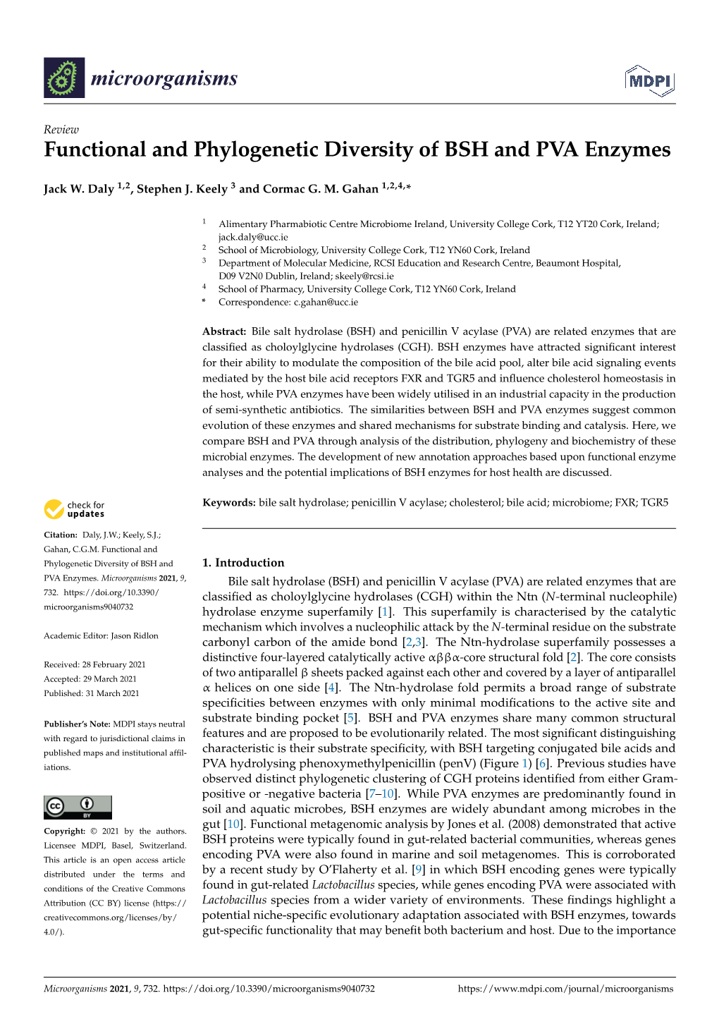 Functional and Phylogenetic Diversity of BSH and PVA Enzymes