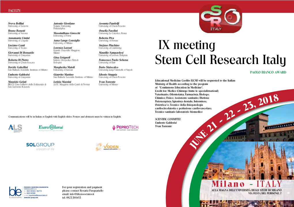 Stem Cell Research Italy