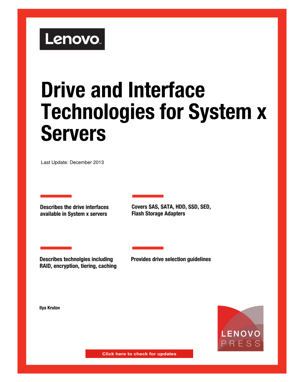 Drive and Interface Technologies for System X Servers