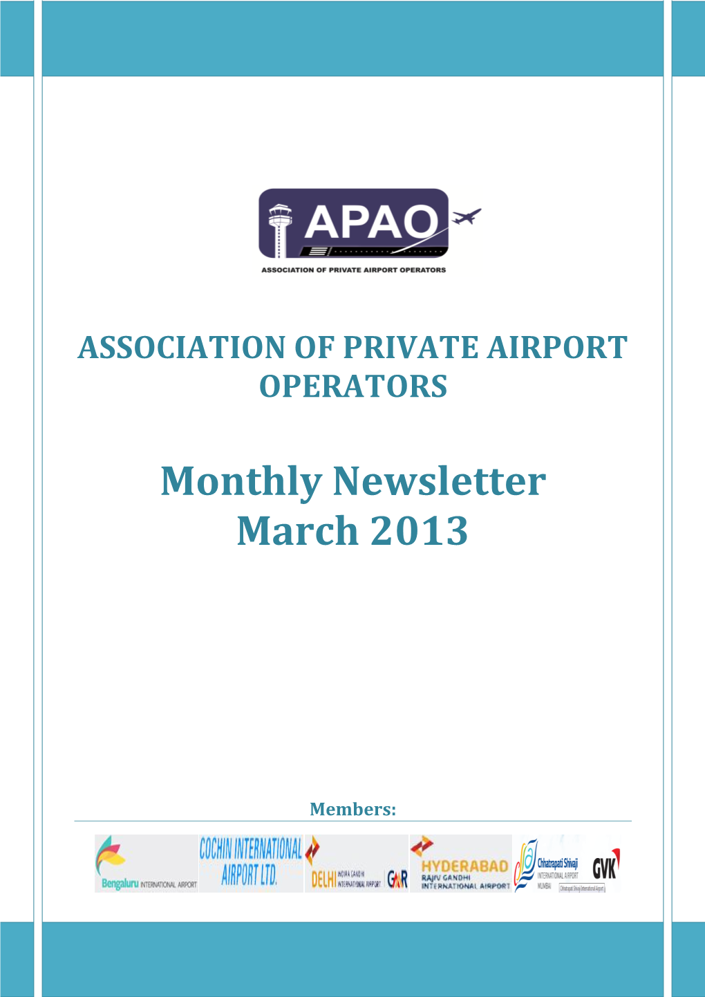 Monthly Newsletter March 2013