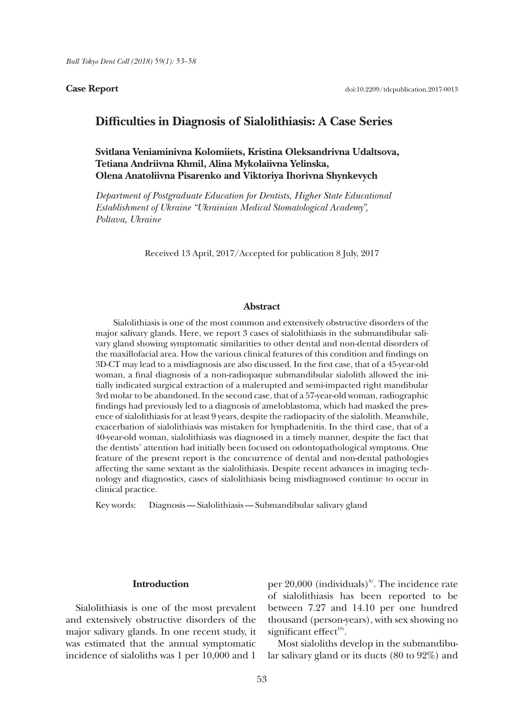 Difficulties in Diagnosis of Sialolithiasis: a Case Series