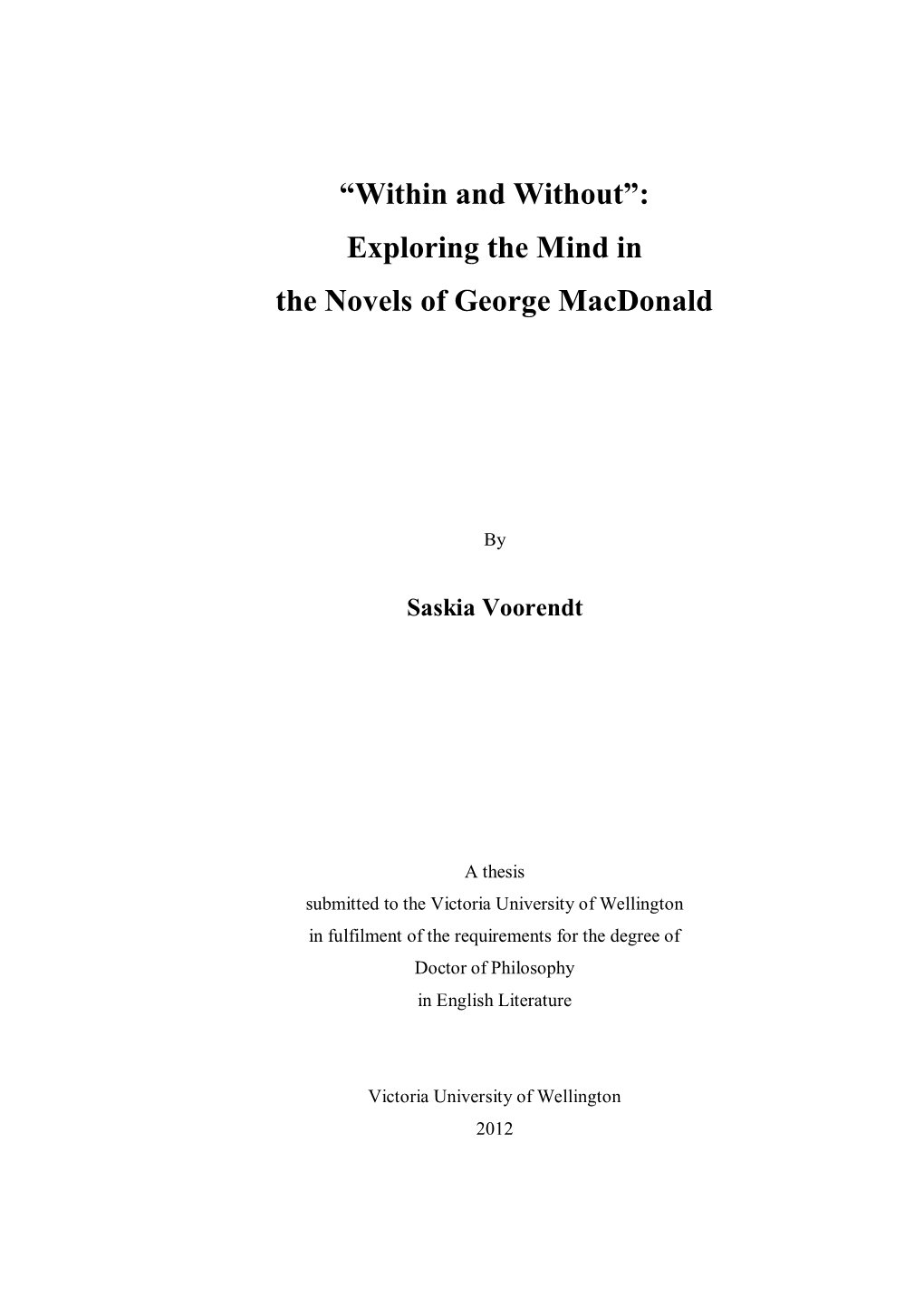 Exploring the Mind in the Novels of George Macdonald