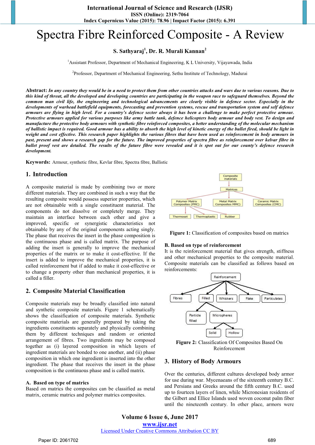 Spectra Fibre Reinforced Composite - a Review