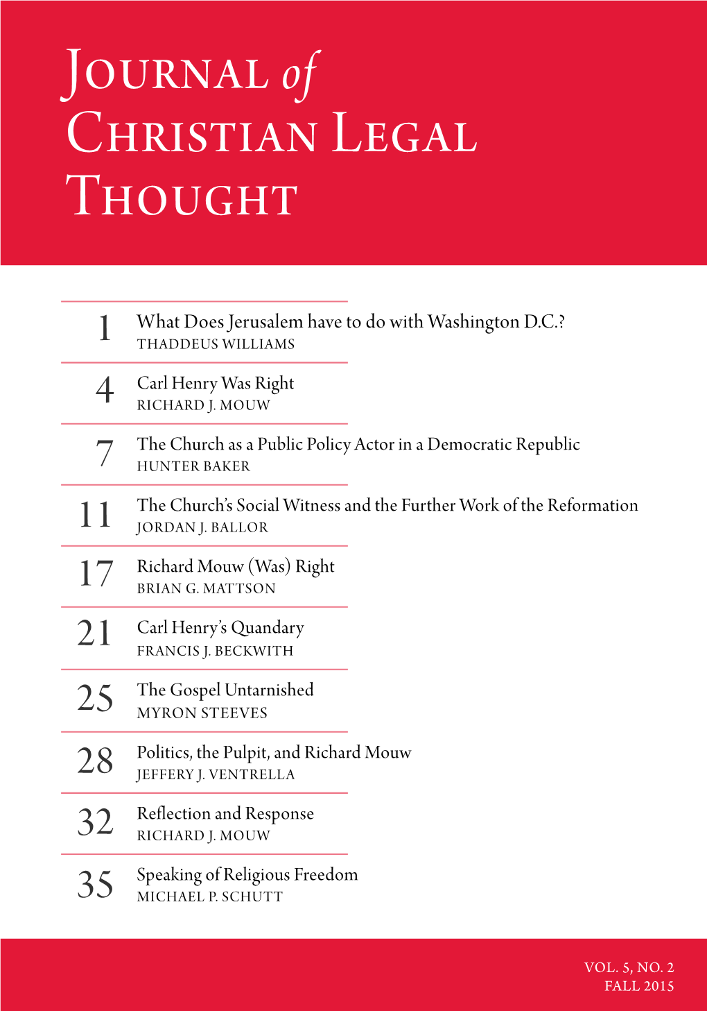 Journal of Christian Legal Thought